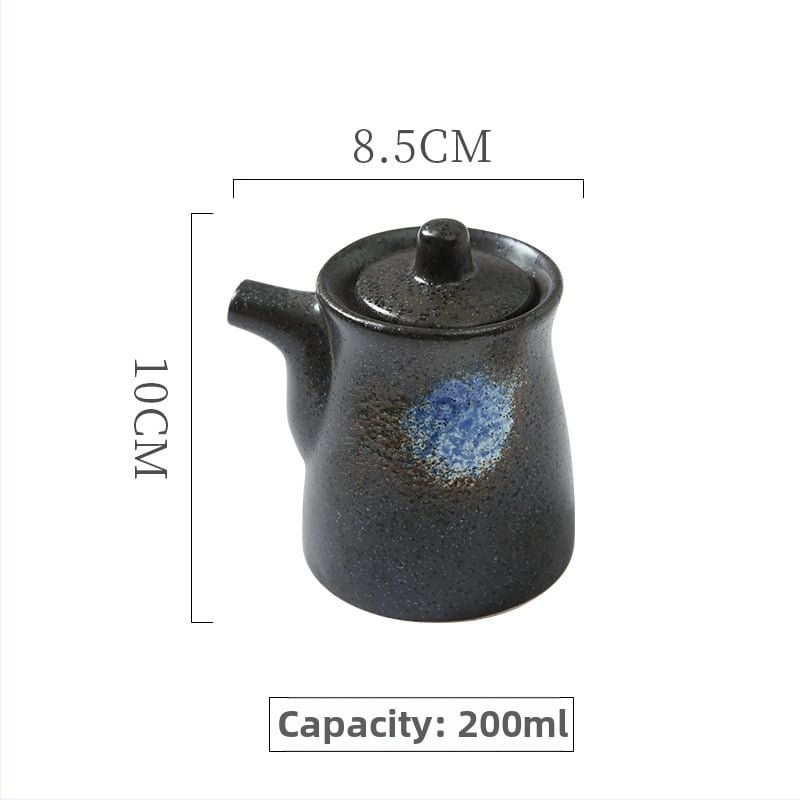 Vas ceramic pentru condimente, stil japonez, cu logo personalizabil, compatibil cu condimente solide, lansare 2023
