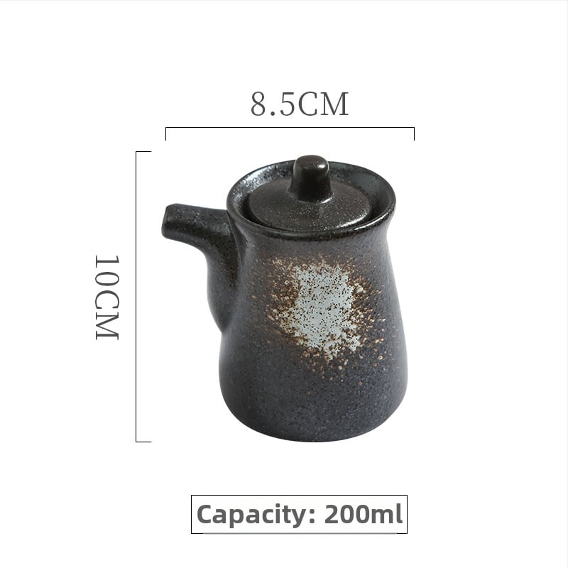 Vas ceramic pentru condimente, stil japonez, cu logo personalizabil, compatibil cu condimente solide, lansare 2023