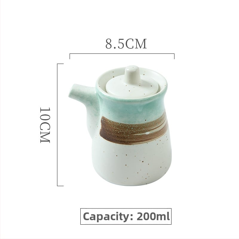 Vas ceramic pentru condimente, stil japonez, cu logo personalizabil, compatibil cu condimente solide, lansare 2023