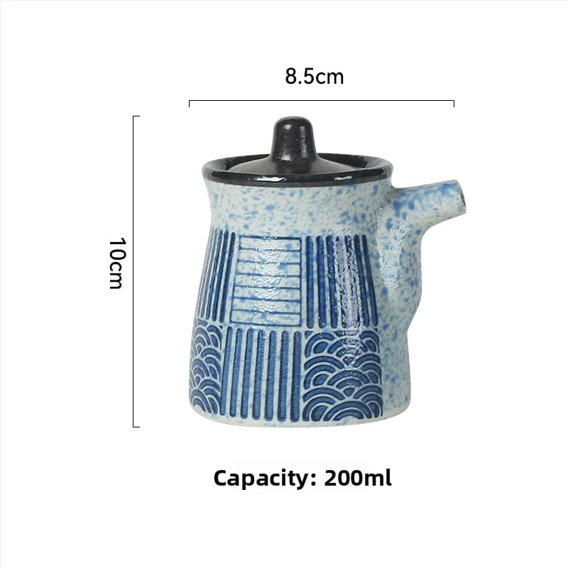 Vas ceramic pentru condimente, stil japonez, cu logo personalizabil, compatibil cu condimente solide, lansare 2023