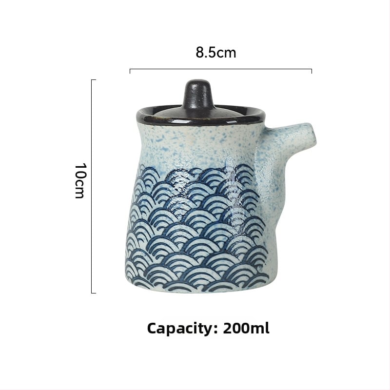 Vas ceramic pentru condimente, stil japonez, cu logo personalizabil, compatibil cu condimente solide, lansare 2023