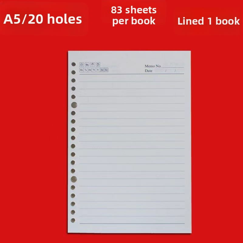 A5 unutarnje stranice sa 6 rupa — zamjenski jezgrom za bilježnice s listovima