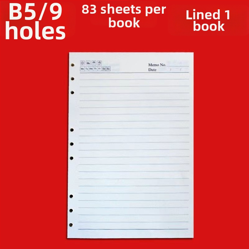 A5 unutarnje stranice sa 6 rupa — zamjenski jezgrom za bilježnice s listovima