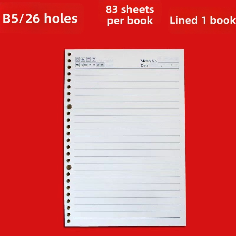 A5 unutarnje stranice sa 6 rupa — zamjenski jezgrom za bilježnice s listovima