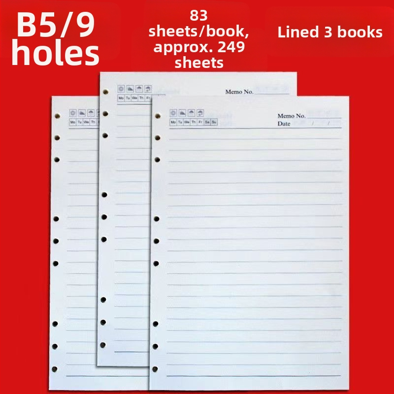 A5 unutarnje stranice sa 6 rupa — zamjenski jezgrom za bilježnice s listovima