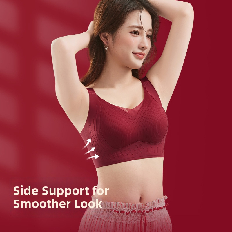 Ženski bešavni grudnjak bez žice – košarica 3/4, najlon, prozračan, podizanje i bočna podrška, mek oblikovani košarica