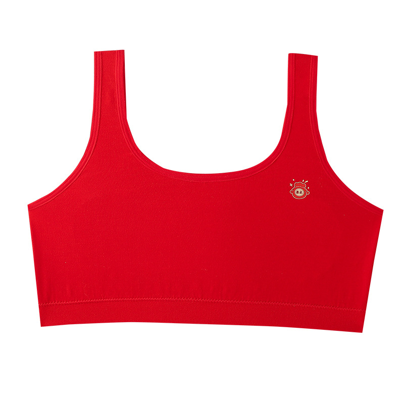 Bešavni grudnjak za djevojčice, pun kupa, moldless kup, fiksirane dvostruke naramenice, glavna tkanina 70–80% elastan