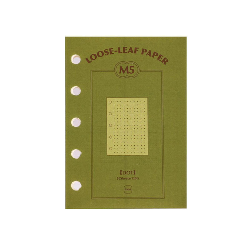 CAGIE M5a6 Refill listova za slobodne listove, A6, 50 listova, Papir od nerafinirane drvne celuloze