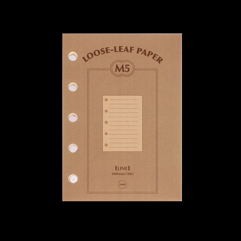 CAGIE M5a6 Refill listova za slobodne listove, A6, 50 listova, Papir od nerafinirane drvne celuloze