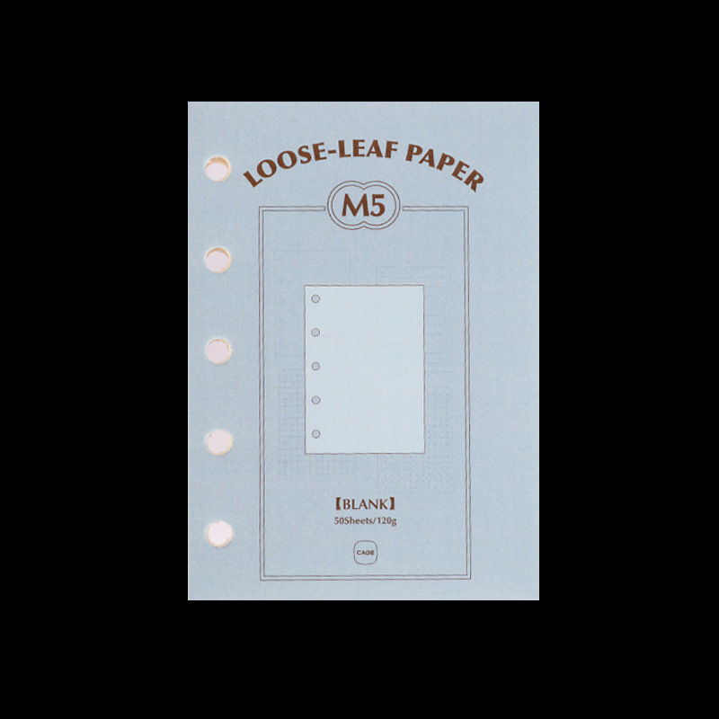 CAGIE M5a6 Refill listova za slobodne listove, A6, 50 listova, Papir od nerafinirane drvne celuloze