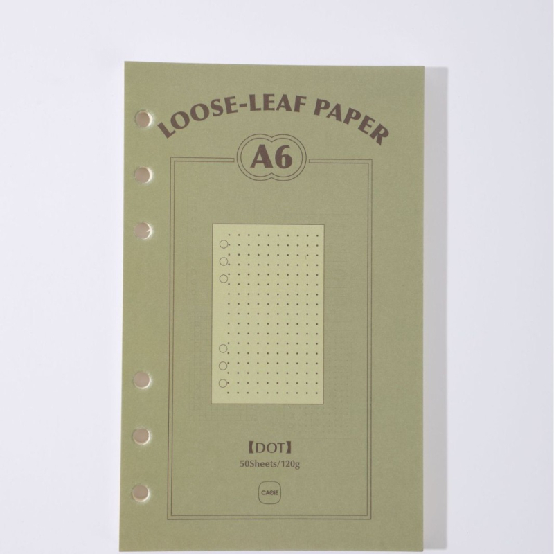 CAGIE M5a6 Refill listova za slobodne listove, A6, 50 listova, Papir od nerafinirane drvne celuloze