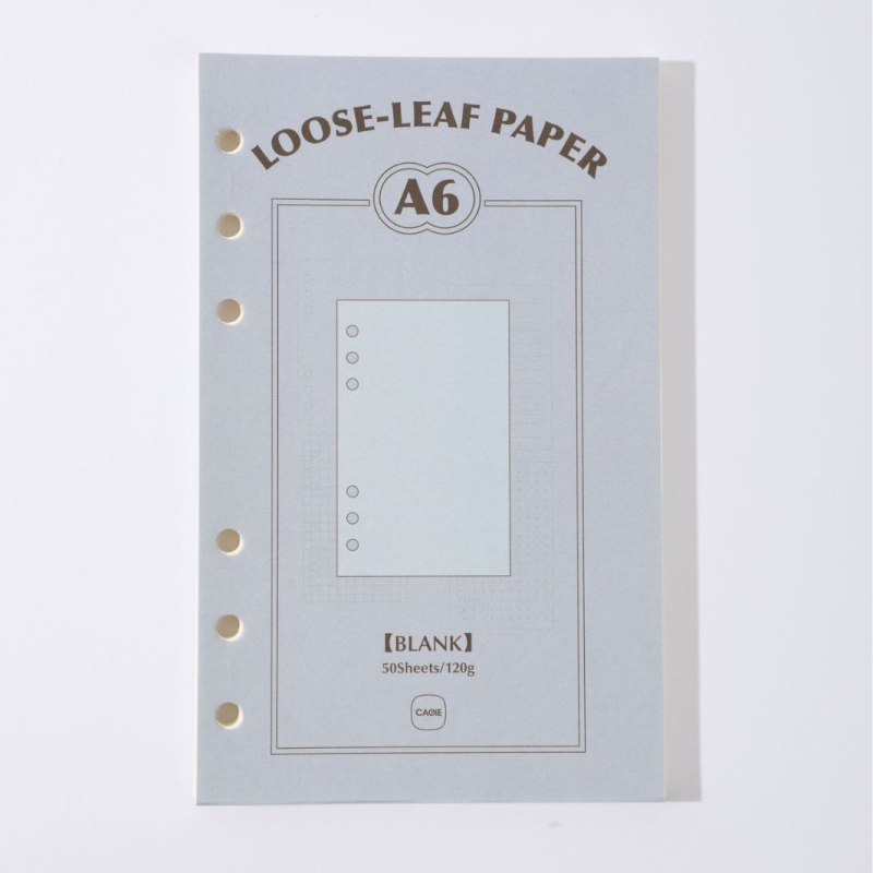 CAGIE M5a6 Refill listova za slobodne listove, A6, 50 listova, Papir od nerafinirane drvne celuloze