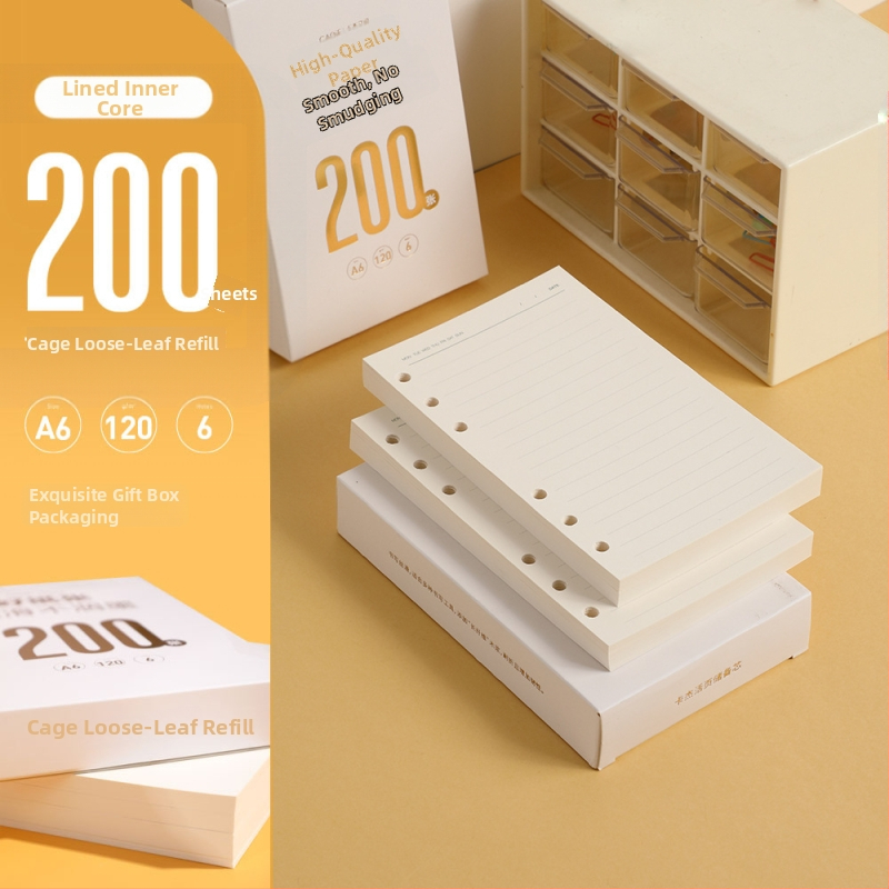 CAGIE M5a6 Refill listova za slobodne listove, A6, 50 listova, Papir od nerafinirane drvne celuloze