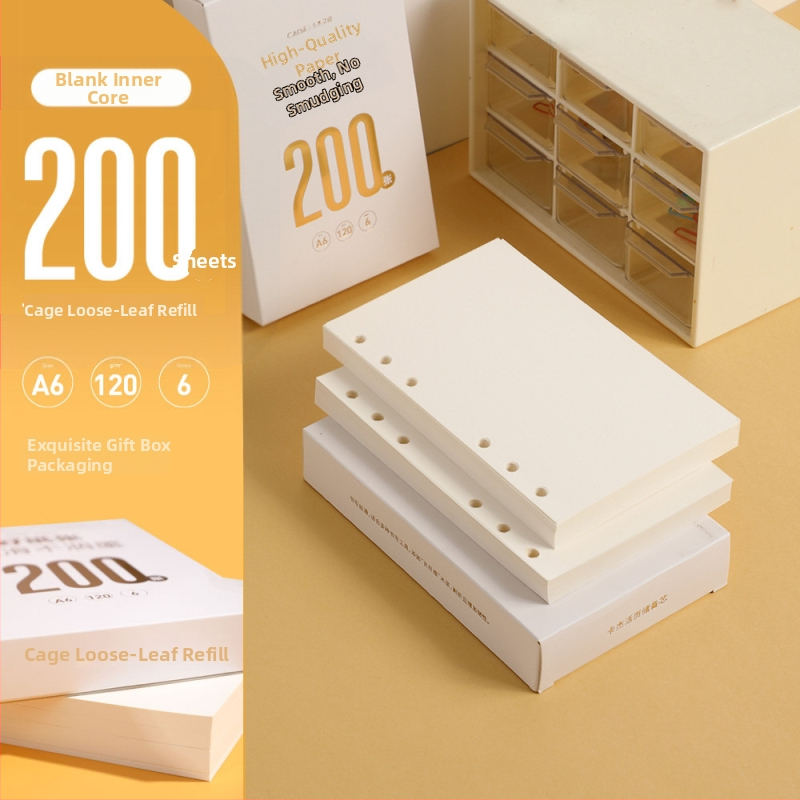 CAGIE M5a6 Refill listova za slobodne listove, A6, 50 listova, Papir od nerafinirane drvne celuloze