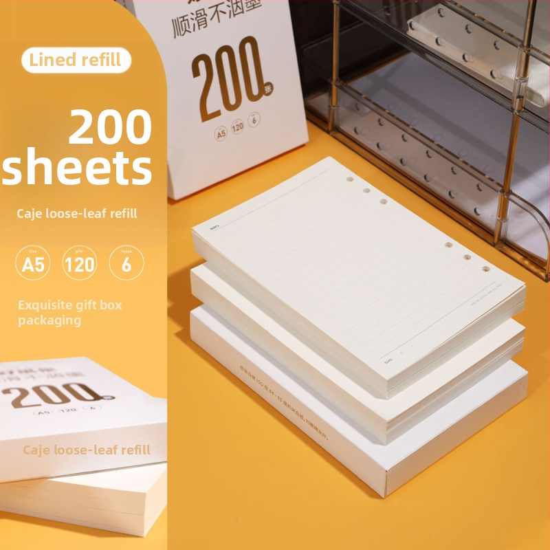 CAGIE M5a6 Refill listova za slobodne listove, A6, 50 listova, Papir od nerafinirane drvne celuloze