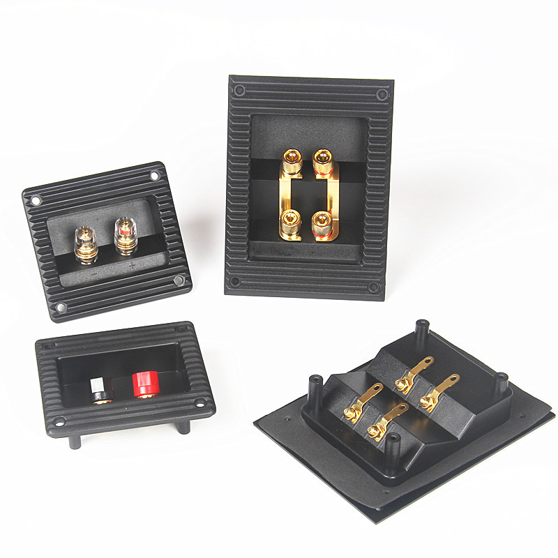 PUGEYX Четирипозиционна кутия за свързване на говорители за DIY аудио аксесоари, гофрирана дебела конструкция