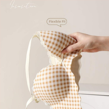 Bezšivni push-up grudnjak za mali bust, 3/4 kupa, bez čelične oplate, moldirane košarice od modalne i pamuka, tanak gornji dio, debeli donji dio, francuski uzorak čipke, bočno skupljanje