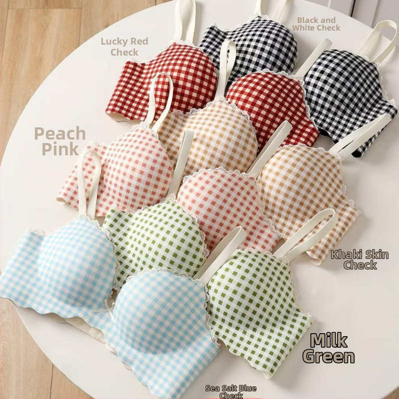 Bezšivni push-up grudnjak za mali bust, 3/4 kupa, bez čelične oplate, moldirane košarice od modalne i pamuka, tanak gornji dio, debeli donji dio, francuski uzorak čipke, bočno skupljanje