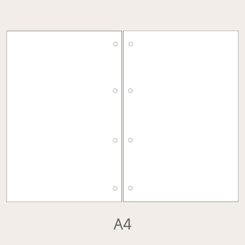 6-rupe refil za dnevnik s praznim kvadratnim listovima na Dowling/Kraft papiru, 50/100 listova, model 16b-ln