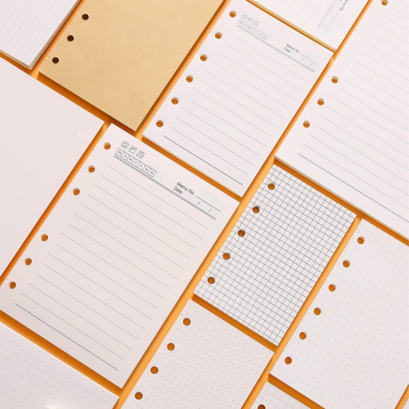 6-rupe refil za dnevnik s praznim kvadratnim listovima na Dowling/Kraft papiru, 50/100 listova, model 16b-ln