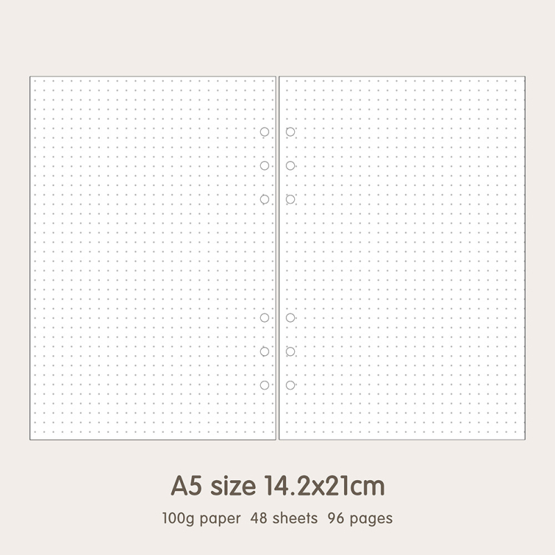 6-rupe refil za dnevnik s praznim kvadratnim listovima na Dowling/Kraft papiru, 50/100 listova, model 16b-ln