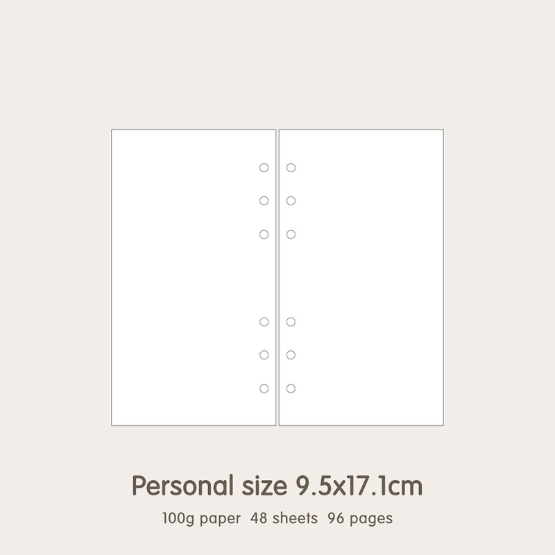 6-rupe refil za dnevnik s praznim kvadratnim listovima na Dowling/Kraft papiru, 50/100 listova, model 16b-ln