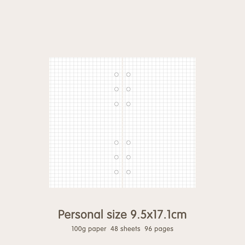 6-rupe refil za dnevnik s praznim kvadratnim listovima na Dowling/Kraft papiru, 50/100 listova, model 16b-ln