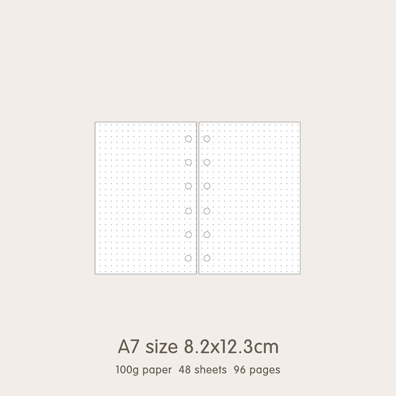 6-rupe refil za dnevnik s praznim kvadratnim listovima na Dowling/Kraft papiru, 50/100 listova, model 16b-ln