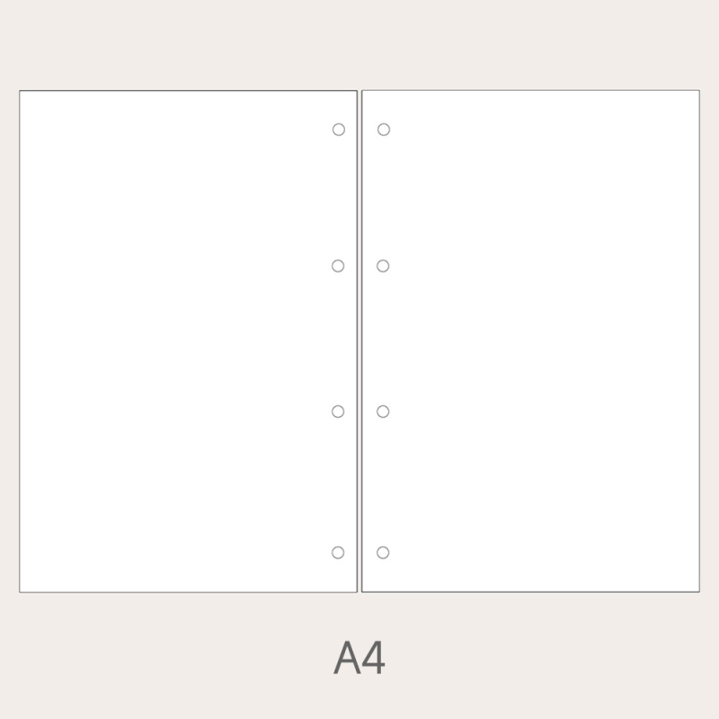 6-rupe refil za dnevnik s praznim kvadratnim listovima na Dowling/Kraft papiru, 50/100 listova, model 16b-ln