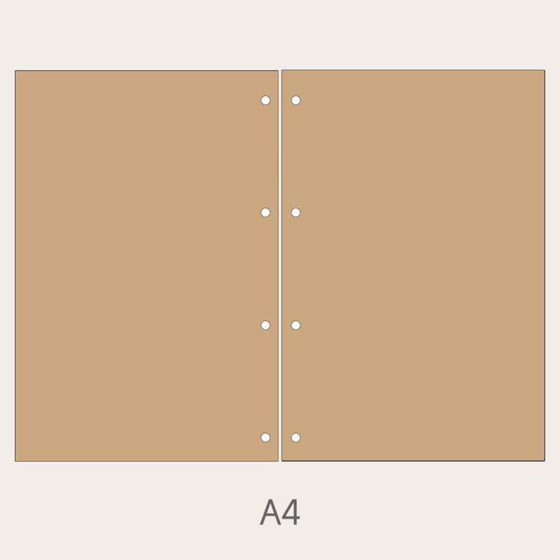 6-rupe refil za dnevnik s praznim kvadratnim listovima na Dowling/Kraft papiru, 50/100 listova, model 16b-ln