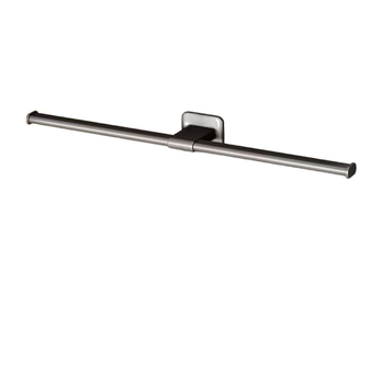 Bară pentru prosoape fără găuri, din aluminiu Space, cu un singur braț, finisaj spray plastic, încărcare 15 kg, stil modern minimalist