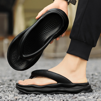 Flip-flops pentru bărbați, casual, cu degetele deschise, partea superioară EVA, talpă EVA turnată prin injecție, clips pentru deget