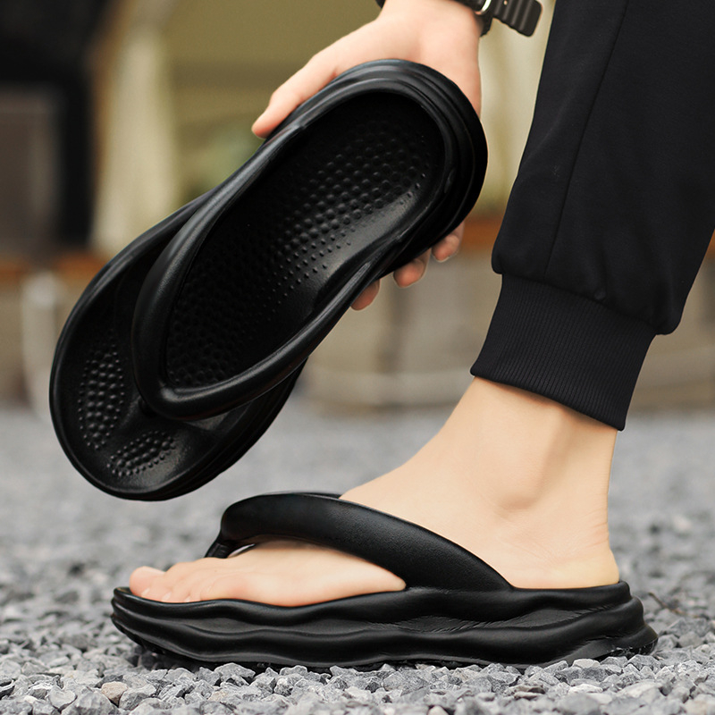 Flip-flops pentru bărbați, casual, cu degetele deschise, partea superioară EVA, talpă EVA turnată prin injecție, clips pentru deget