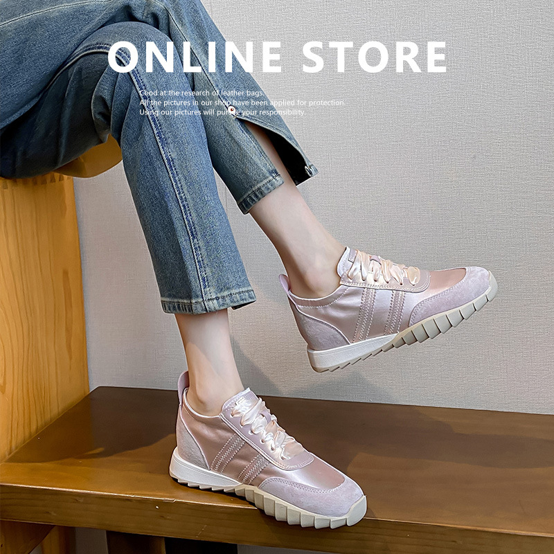 Pantofi de femei cu toc ascuns, talpă groasă 6–8 cm, partea superioară din piele de porc de primă clasă, interior din fibră superioară, talpă din cauciuc, șnururi, stil casual zilnic, vârf rotund