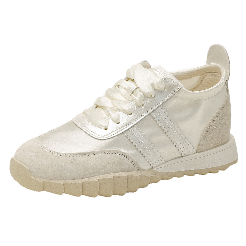 Pantofi de femei cu toc ascuns, talpă groasă 6–8 cm, partea superioară din piele de porc de primă clasă, interior din fibră superioară, talpă din cauciuc, șnururi, stil casual zilnic, vârf rotund