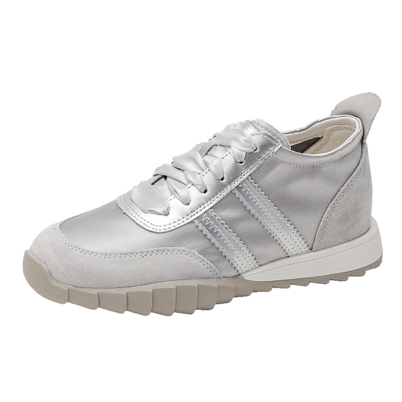 Pantofi de femei cu toc ascuns, talpă groasă 6–8 cm, partea superioară din piele de porc de primă clasă, interior din fibră superioară, talpă din cauciuc, șnururi, stil casual zilnic, vârf rotund