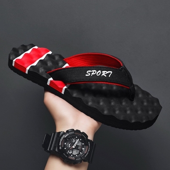 Șlapi de plajă pentru bărbați, cu degete deschise, partea superioară PVC, talpa PVC, turnare prin injecție