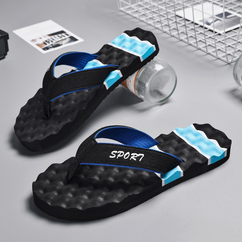 Șlapi de plajă pentru bărbați, cu degete deschise, partea superioară PVC, talpa PVC, turnare prin injecție
