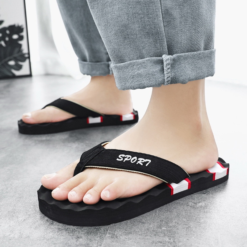 Șlapi de plajă pentru bărbați, cu degete deschise, partea superioară PVC, talpa PVC, turnare prin injecție