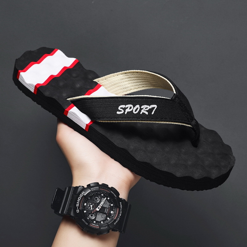 Șlapi de plajă pentru bărbați, cu degete deschise, partea superioară PVC, talpa PVC, turnare prin injecție