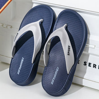 Мъжки джапанки за лято, отворени пръсти, PVC горна част и PVC подметка, инжекционно формована подметка, пускане през пролет 2025