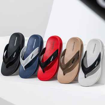 Мъжки джапанки за лято, отворени пръсти, PVC горна част и PVC подметка, инжекционно формована подметка, пускане през пролет 2025