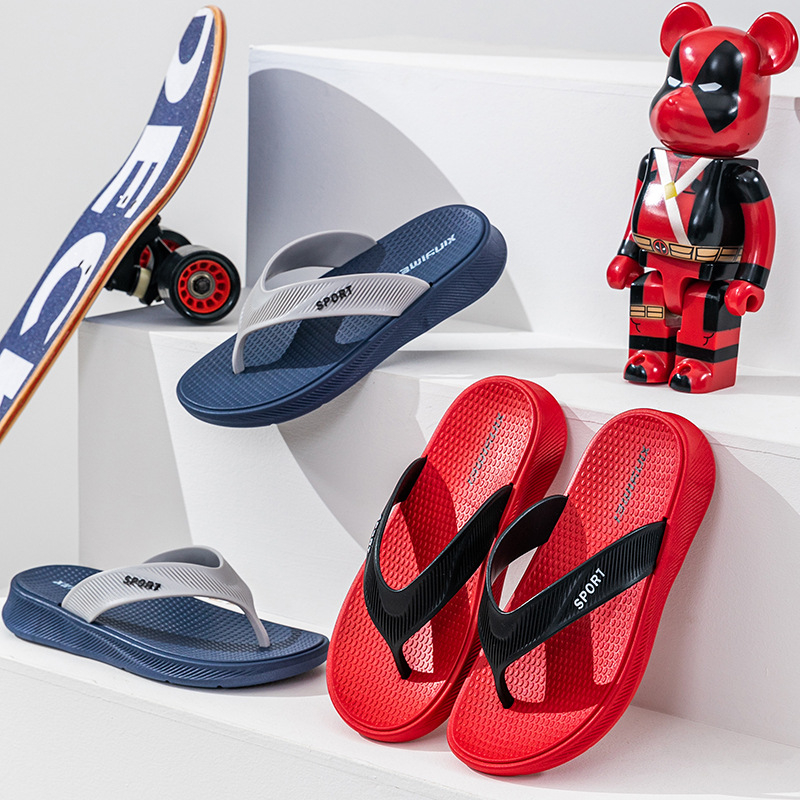 Мъжки джапанки за лято, отворени пръсти, PVC горна част и PVC подметка, инжекционно формована подметка, пускане през пролет 2025
