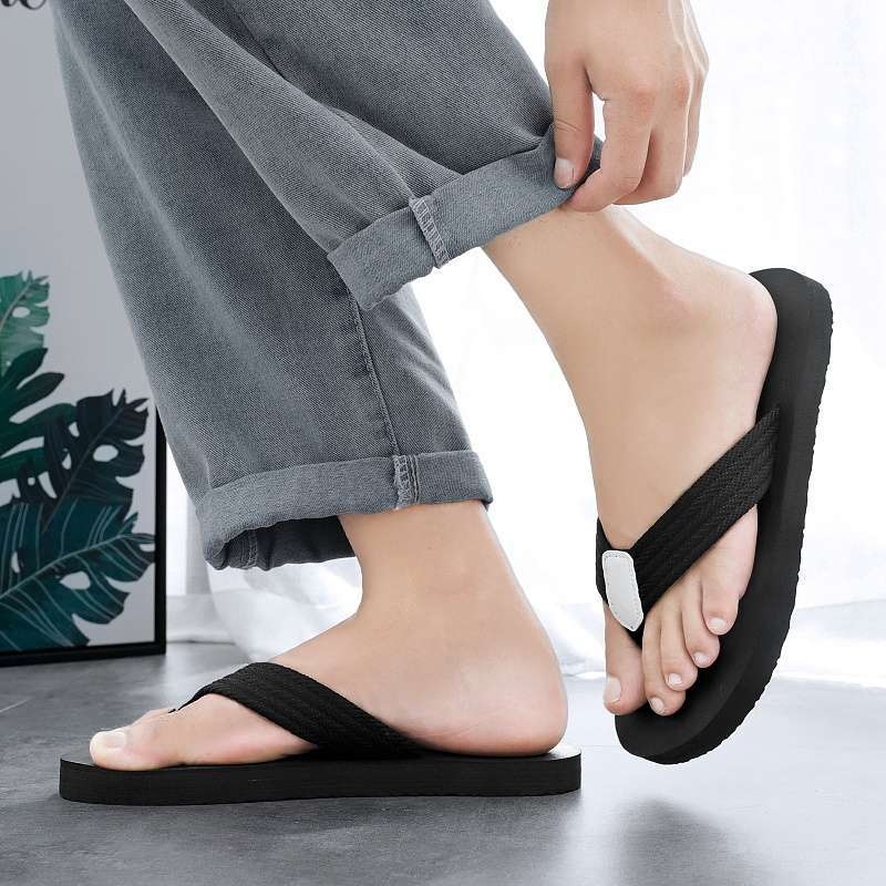 Flip-flops de vară pentru bărbați, cu partea superioară din plasă și talpă din cauciuc – antiderapante, talpă plată, stil tineresc pentru plajă (18–40 ani)