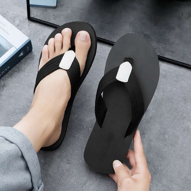 Flip-flops de vară pentru bărbați, cu partea superioară din plasă și talpă din cauciuc – antiderapante, talpă plată, stil tineresc pentru plajă (18–40 ani)