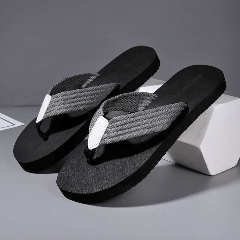 Flip-flops de vară pentru bărbați, cu partea superioară din plasă și talpă din cauciuc – antiderapante, talpă plată, stil tineresc pentru plajă (18–40 ani)