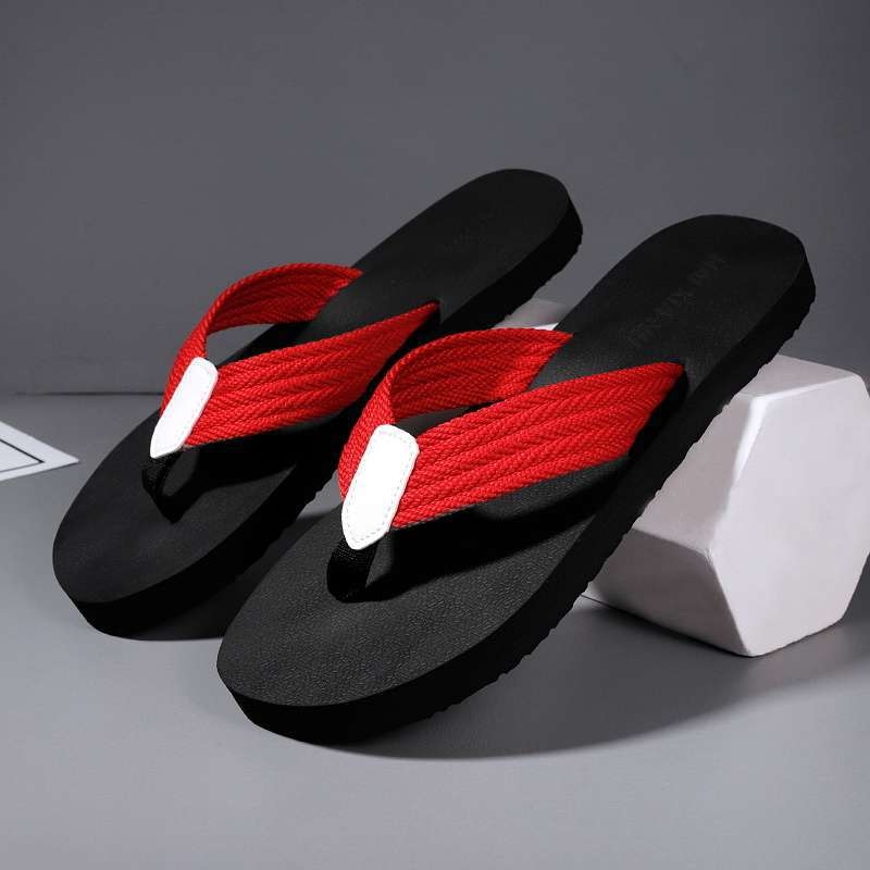 Flip-flops de vară pentru bărbați, cu partea superioară din plasă și talpă din cauciuc – antiderapante, talpă plată, stil tineresc pentru plajă (18–40 ani)