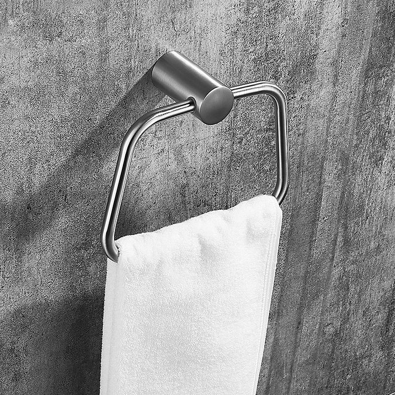 Prsten za ručnike od nehrđajućeg čelika, brušeni završetak, jednodijelni dizajn, nosivost 10 kg, modern minimalistički stil
