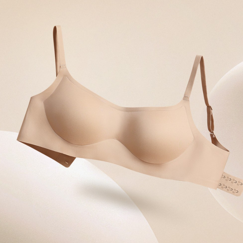 Bešivni grudnjak s tankim oblikovanim košaricama, puni košarica, prozračni najlon, bez čeličnog prstena