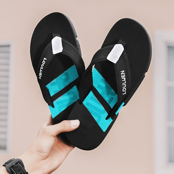 Papuci bărbați flip-flops, cu deget deschis, textil, PVC talpă, SGS certificat